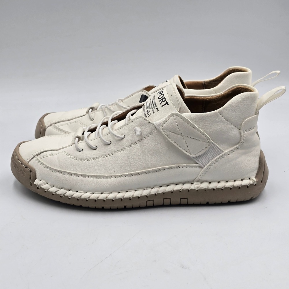 Bock Story and R.S Sneakers Womens 37 (6.5) White Leather Stitched Casual Shoes